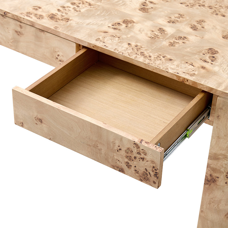 Poplar Burl Desk in Natural Modern Style