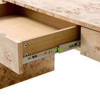 Poplar Burl Desk in Natural Modern Style