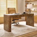 Poplar Burl Desk in Natural Modern Style