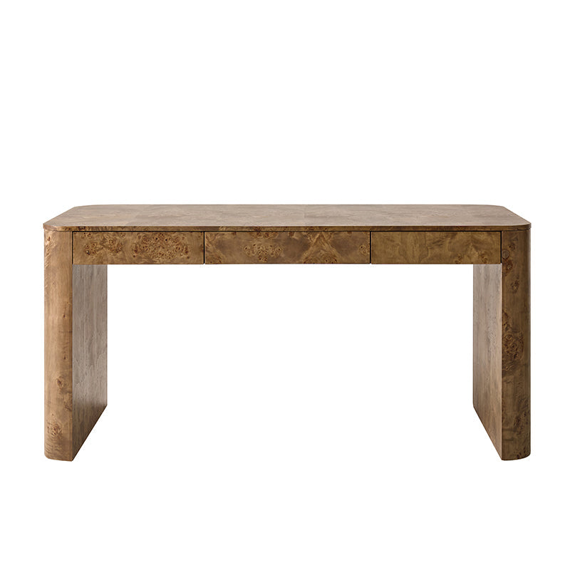 Poplar Burl Desk in Natural Modern Style