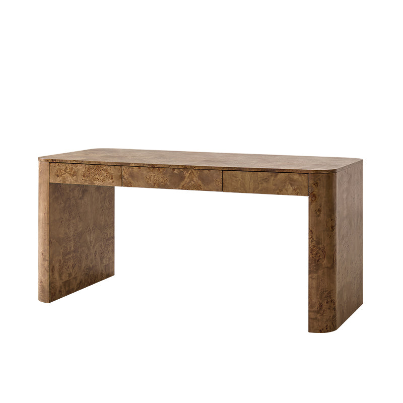 Poplar Burl Desk in Natural Modern Style