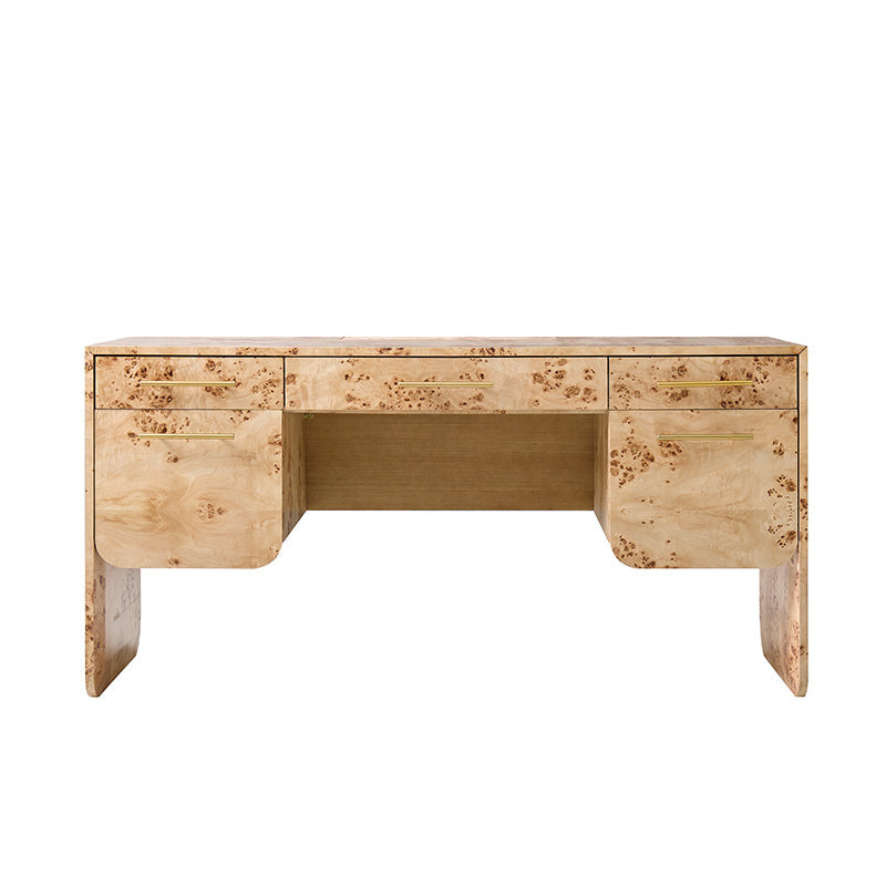 Burl Wood Desk with Timeless Modern Appeal
