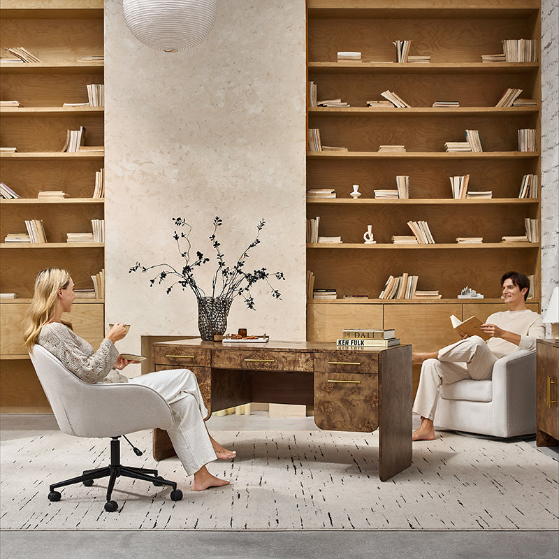 Burl Wood Desk with Timeless Modern Appeal