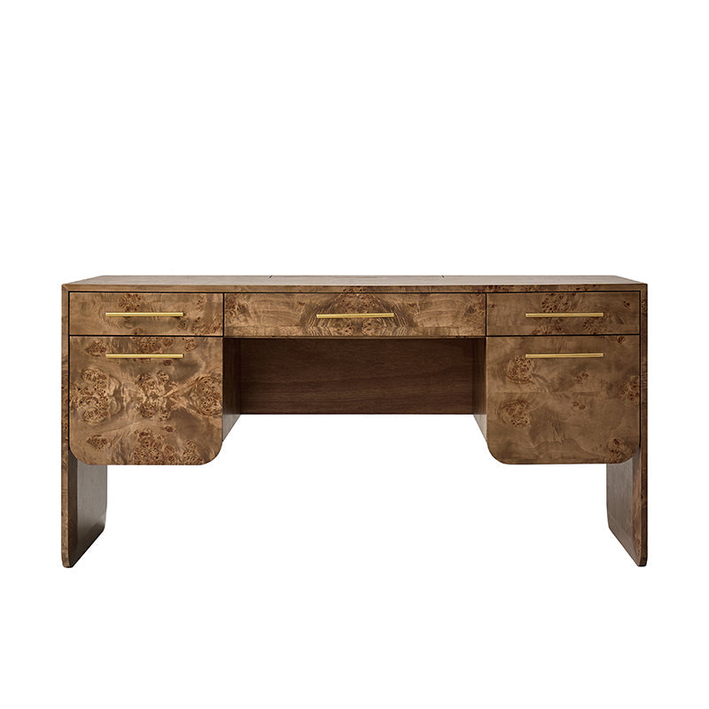 Burl Wood Desk with Timeless Modern Appeal