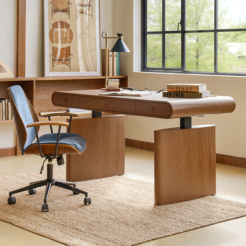 Louise Mid-century Modern Electric Adjustable Standing Desk with Wireless Charging