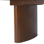 7-Piece Modern Space Saving Dining Table with Mid-Century Rattan Chairs Set