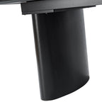 7-Piece Modern Space Saving Dining Table with Mid-Century Rattan Chairs Set