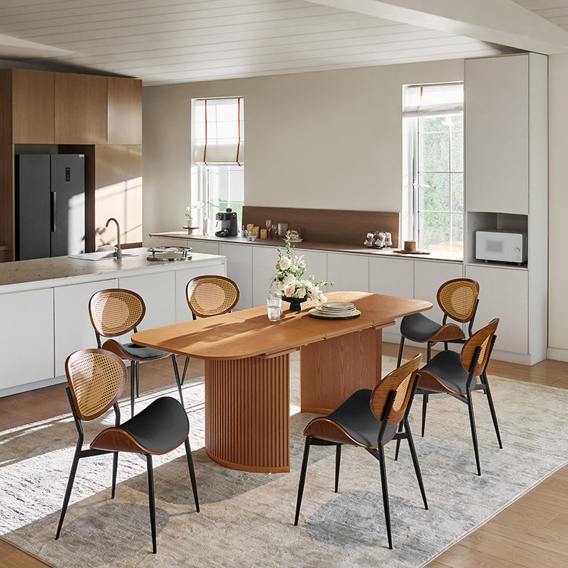 American Modern Fluted Space Saving Table and Chairs & Storage Cabinet Sets (Optional Types)