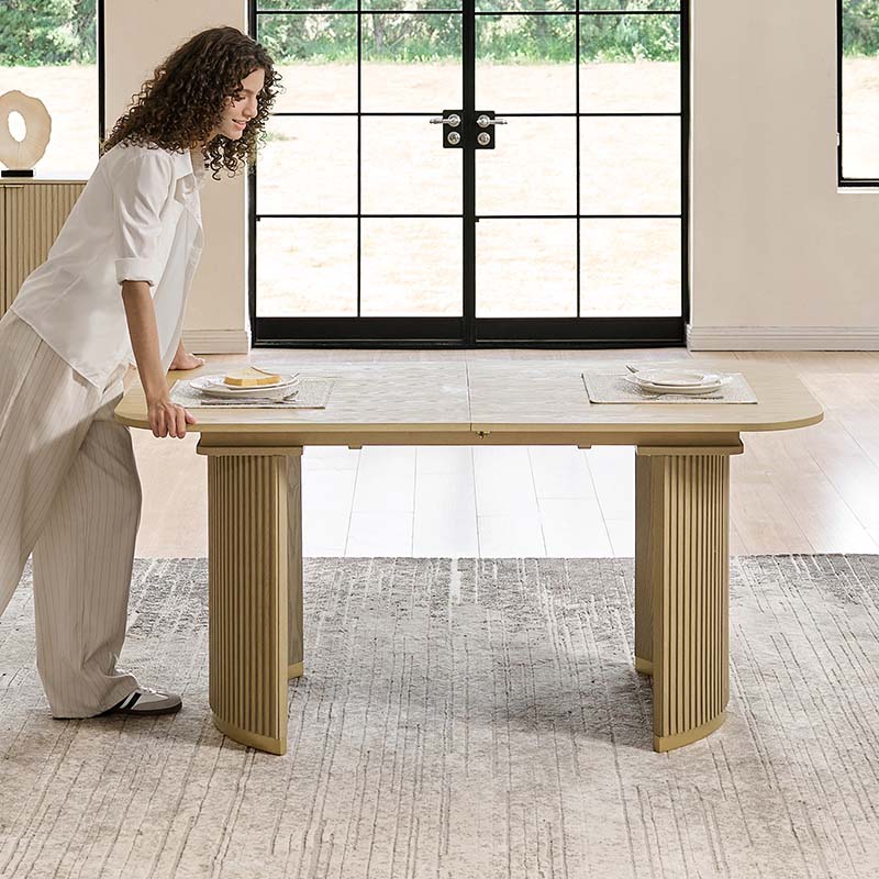 American Modern Fluted Extendable Multi-Functional Table