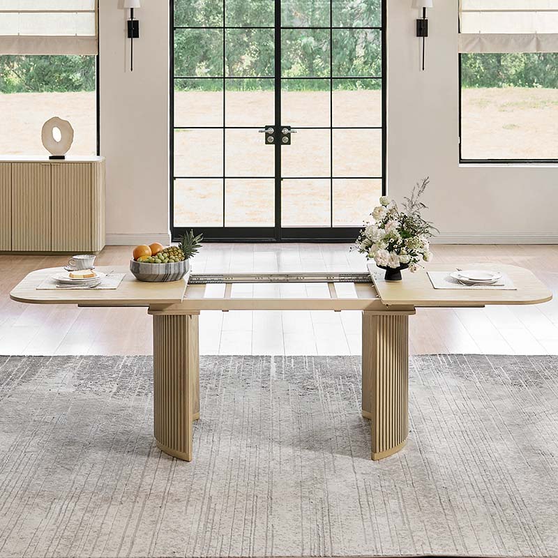 American Modern Fluted Extendable Multi-Functional Table