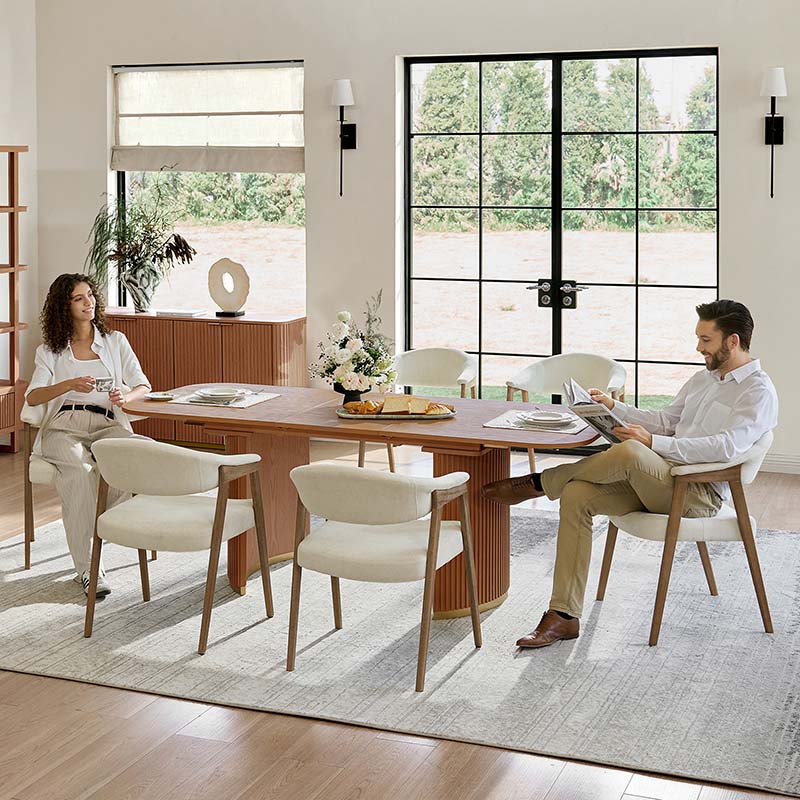 American Modern Fluted Extendable Multi-Functional Table