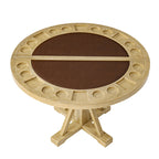 6-Piece 42“ Solid Wood Dual-Purpose Game & Dining Table with Drink Holders