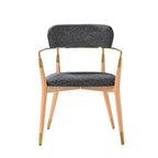 Sabina Modern Dining Chair with Wooden Legs & Metal Armrests ,Set of 2