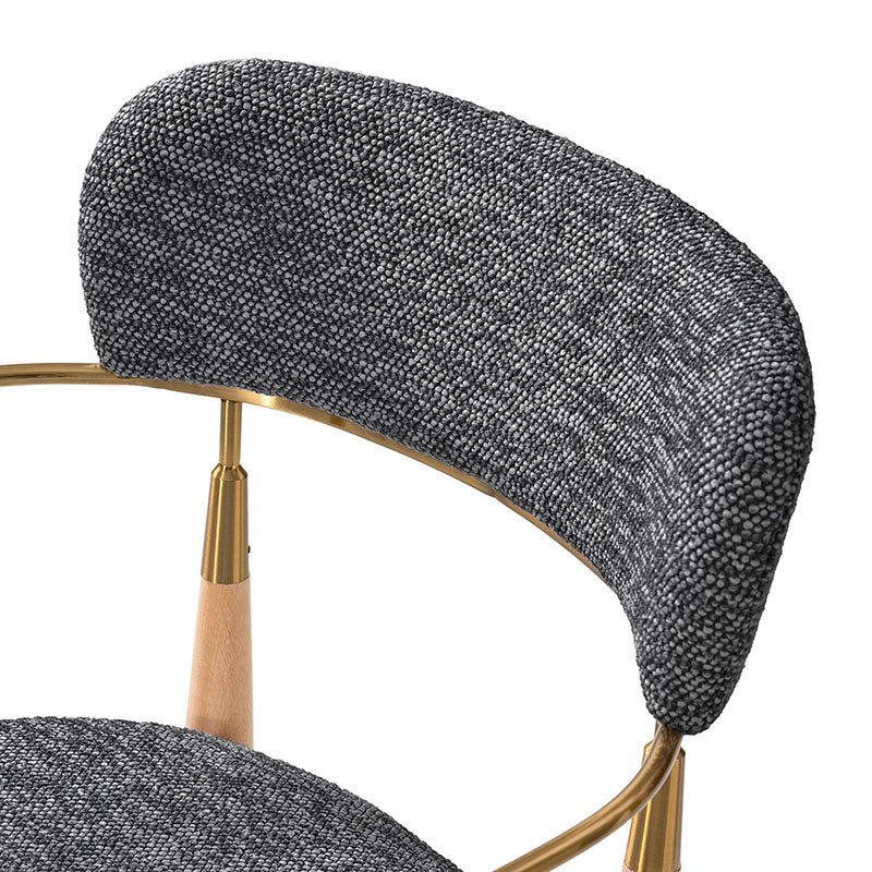 Sabina Modern Dining Chair with Wooden Legs & Metal Armrests ,Set of 2