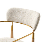 Sabina Modern Dining Chair with Wooden Legs & Metal Armrests ,Set of 2