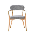 Sabina Modern Dining Chair with Wooden Legs & Metal Armrests ,Set of 2