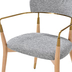 Sabina Modern Dining Chair with Wooden Legs & Metal Armrests ,Set of 2