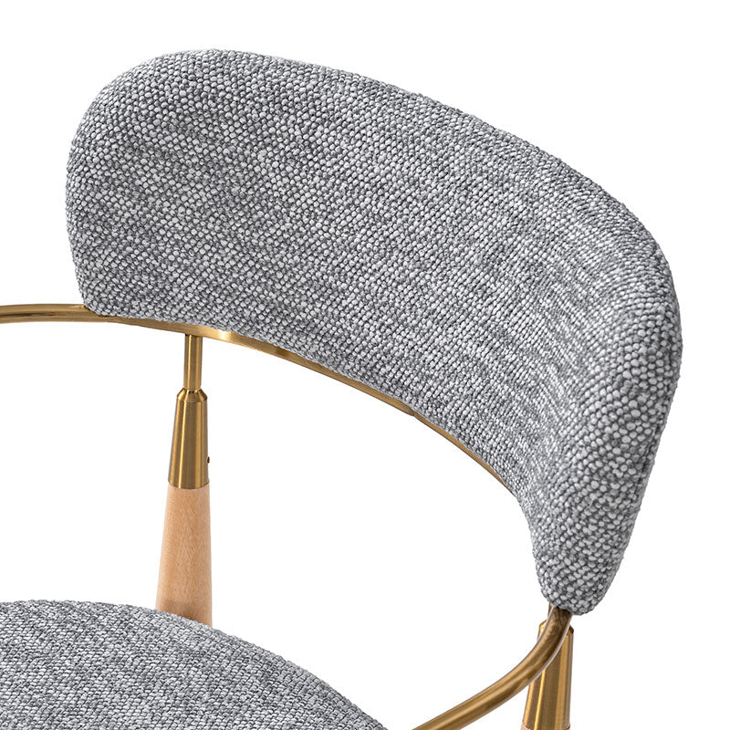 Sabina Modern Dining Chair with Wooden Legs & Metal Armrests ,Set of 2