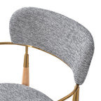 Sabina Modern Dining Chair with Wooden Legs & Metal Armrests ,Set of 2