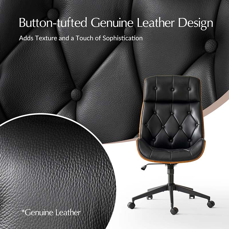 Linzy Genuine Leather Office Chair