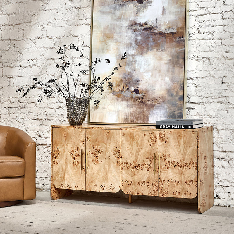 Contemporary Burl Veneer Cabinet for Stylish Living