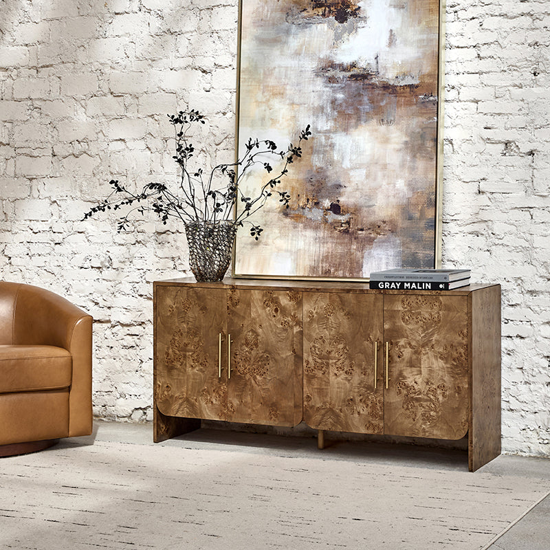 Contemporary Burl Veneer Cabinet for Stylish Living