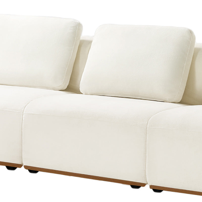 Terra Cloud 139 Boneless Sectional Sofa with Table - Deep-Seated Sectional for Modern Living Rooms