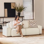 Terra Cloud 139 Boneless Sectional Sofa with Table - Deep-Seated Sectional for Modern Living Rooms