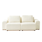 Terra Cloud 139 Boneless Sectional Sofa with Table - Deep-Seated Sectional for Modern Living Rooms