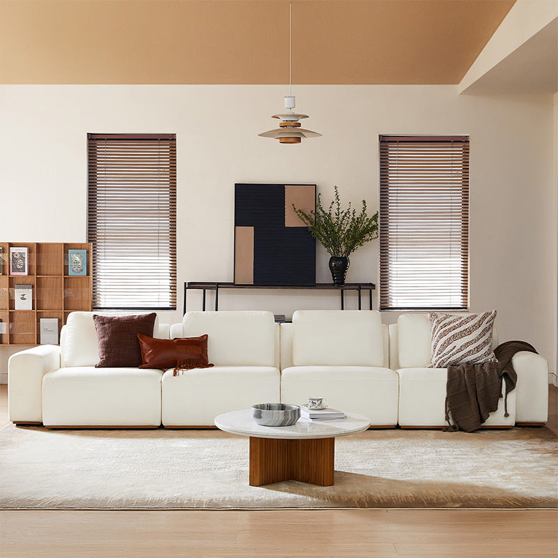 Terra Cloud 139 Boneless Sectional Sofa with Table - Deep-Seated Sectional for Modern Living Rooms