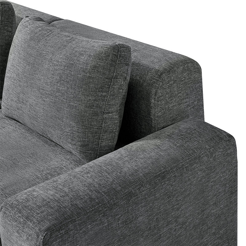 Terra Cloud 139 Boneless Sectional Sofa with Table - Deep-Seated Sectional for Modern Living Rooms