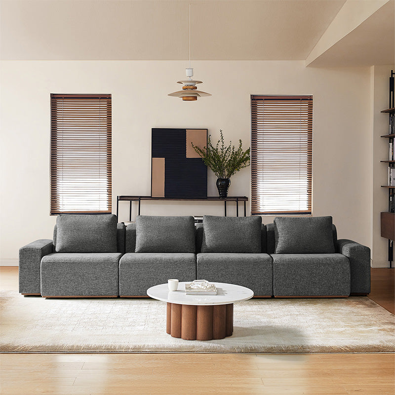 Terra Cloud 139 Boneless Sectional Sofa with Table - Deep-Seated Sectional for Modern Living Rooms