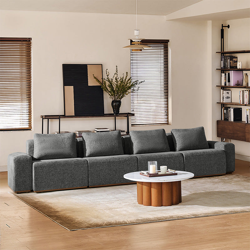 Terra Cloud 139 Boneless Sectional Sofa with Table - Deep-Seated Sectional for Modern Living Rooms