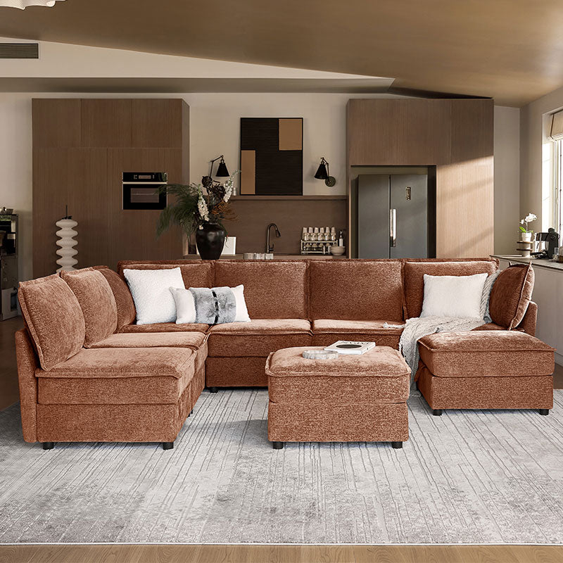 Harmetrix 8-Seater Soft Sectional Couch with Storage