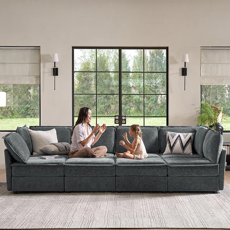 Harmetrix 8-Seater Soft Sectional Couch with Storage