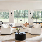 Aeris 138 Modern Curved Sectional Couch & Sofa With Curved Aesthetic