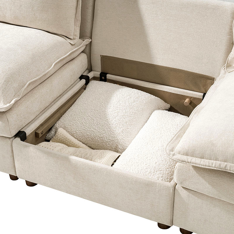Victoria Oversized Modular Sectional Sofa with Hidden Storage and Removable Slipcovers
