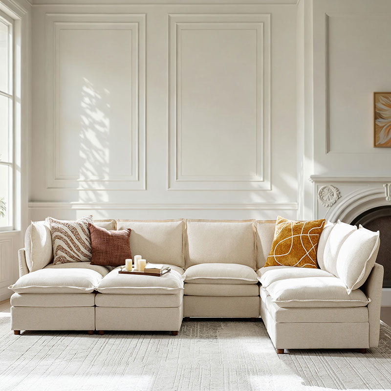 Victoria Oversized Modular Sectional Sofa with Hidden Storage and Removable Slipcovers