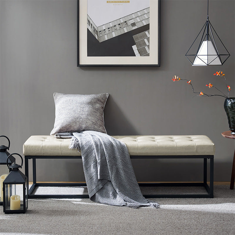 Amparo Mid-century Modern Bench with metal base