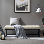 Amparo Mid-century Modern Bench with metal base