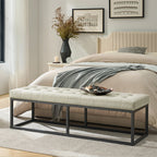 Amparo Mid-century Modern Bench with metal base