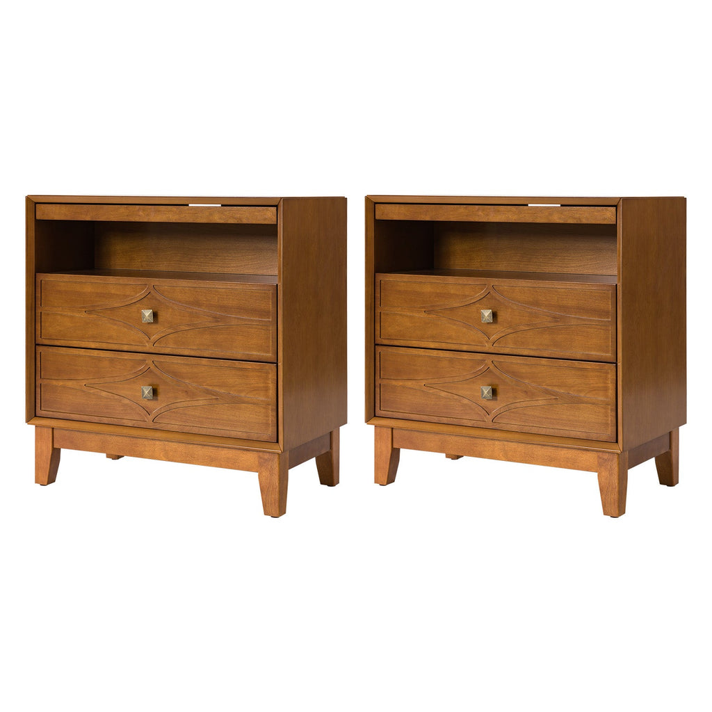 Josefa 3-Drawer Nightstand with Type-C and USB(Optional Types)