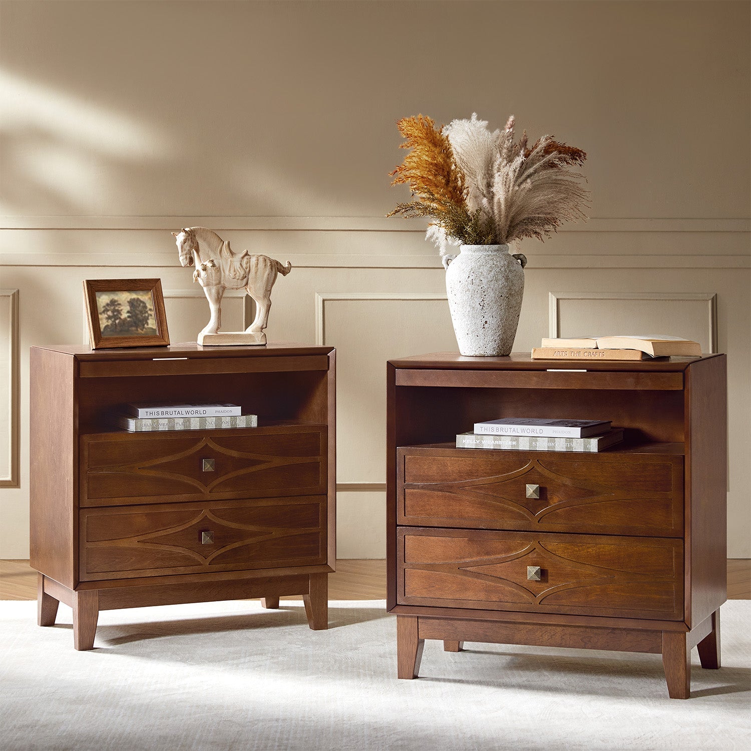 Josefa 3-Drawer Nightstand with Type-C and USB(Optional Types)