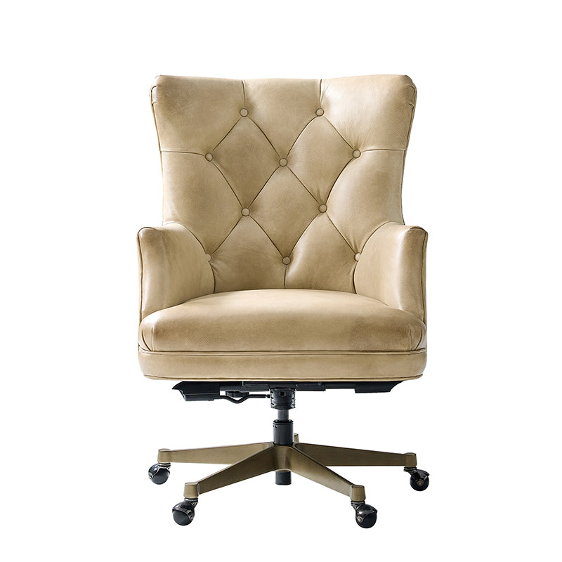 Adrian Hand-Rubbed Oil-Wax Leather Wingback Office Chair