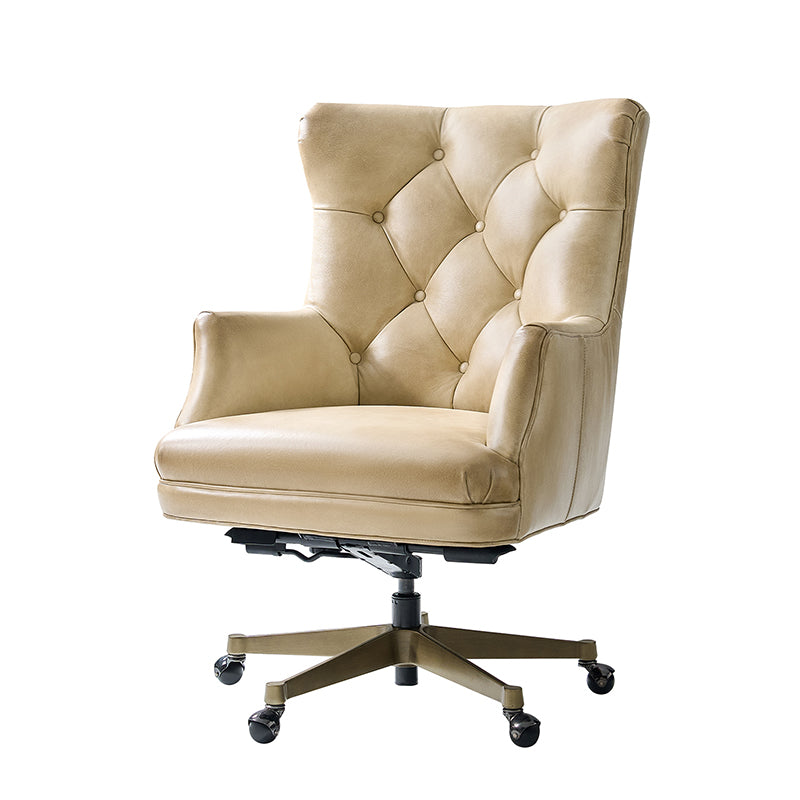 Adrian Hand-Rubbed Oil-Wax Leather Wingback Office Chair