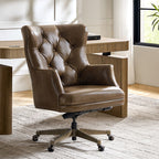 Adrian Hand-Rubbed Oil-Wax Leather Wingback Office Chair