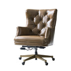 Adrian Hand-Rubbed Oil-Wax Leather Wingback Office Chair