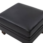 Basilio Contemporary Genuine Leather Ottoman for Living Room