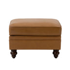 Basilio Contemporary Genuine Leather Ottoman for Living Room