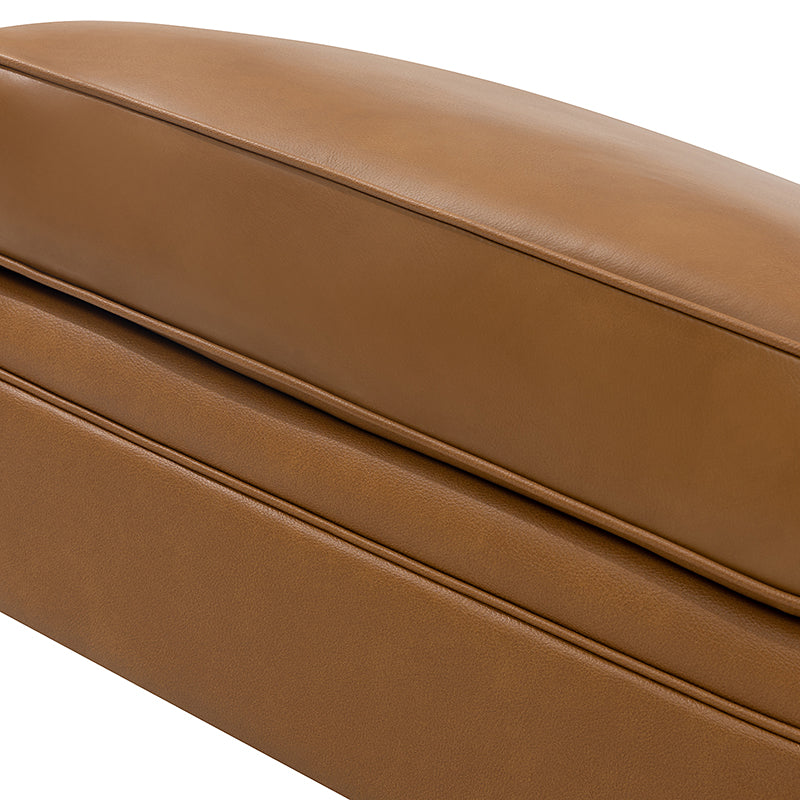 Basilio Contemporary Genuine Leather Ottoman for Living Room